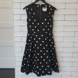 Kate Spade Fit n Flare Black Polka Dot Dress